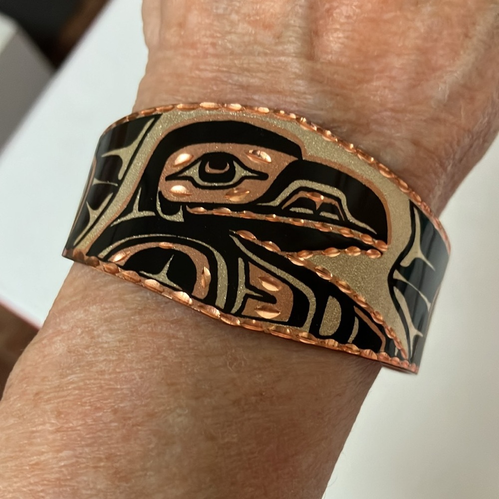 Vintage Copper Alaska Totem Eagle Bracelet